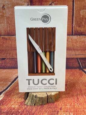GreenPan Stanley Tucci Collection Steak Knife Set & Storage Tray